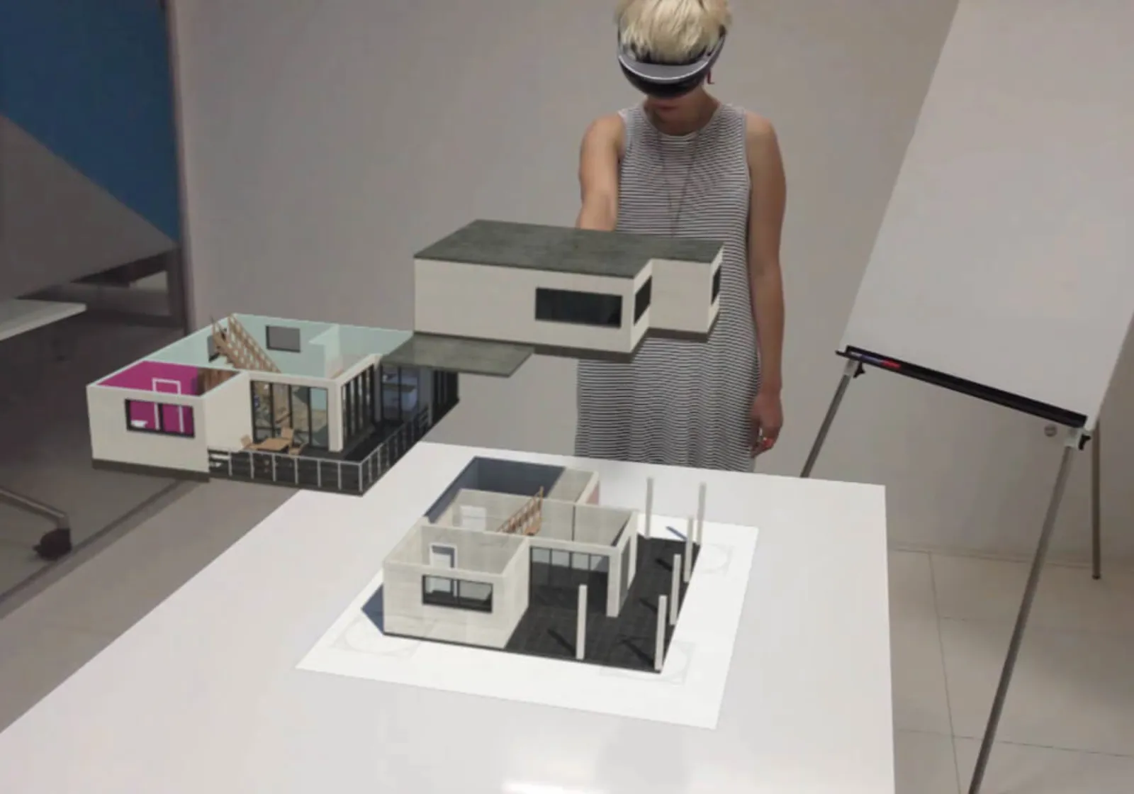 Extended reality exhibition experience in a museum
